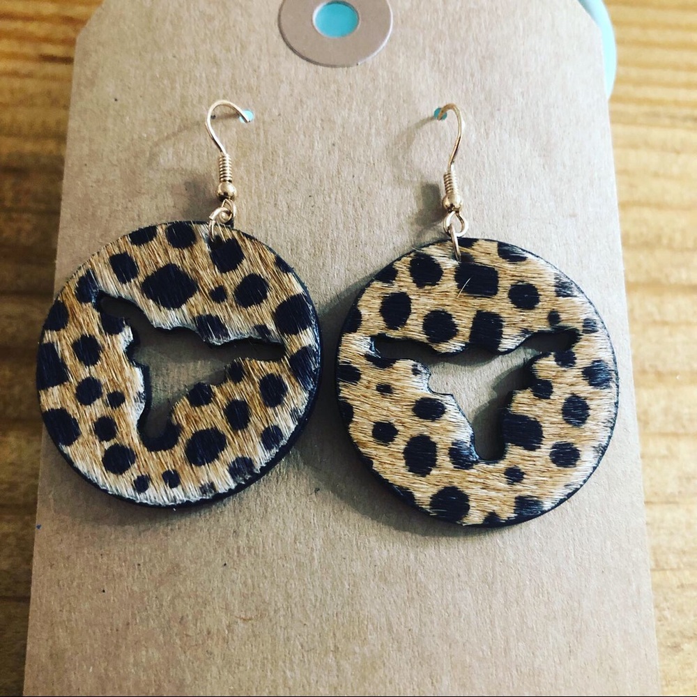 Leather Cowhide earrings
